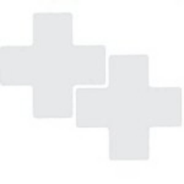 Bodenmarkierer, + Form (Kreuz), weiß, extra stark klebend rückstandsfrei entfernbar, 76,2 mm x 203,2 mm, 20 Stück