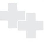 Bodenmarkierer, + Form (Kreuz), weiß, extra stark klebend rückstandsfrei entfernbar, 76,2 mm x 203,2 mm, 20 Stück-0