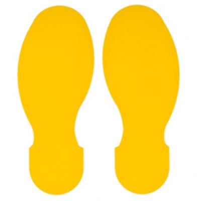 Bodenmarkierer, Fußabdruck, gelb, selbstklebend, 95 mm x 300 mm, 10 Stück