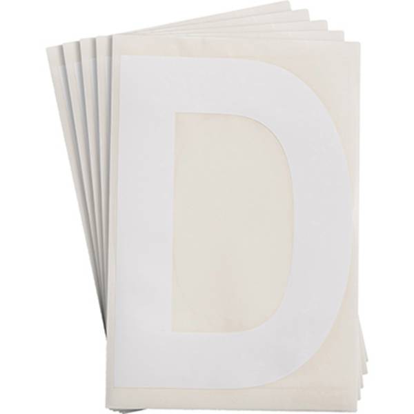 Bodenmarkierer, 'D', weiß, extra stark klebend rückstandsfrei entfernbar, 152,40 mm x 203,2 mm, 20 Etiketten