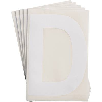 Bodenmarkierer, 'D', weiß, extra stark klebend rückstandsfrei entfernbar, 152,40 mm x 203,2 mm, 20 Etiketten-0