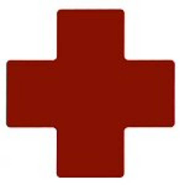 Bodenmarkierer, + Form (Kreuz), rot, extra stark klebend rückstandsfrei entfernbar, 101,6 mm x 254 mm, 20 Stück