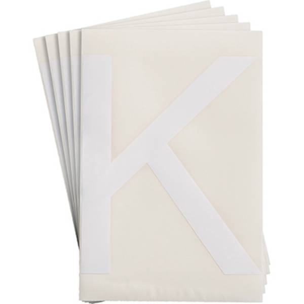Bodenmarkierer, 'K', weiß, extra stark klebend rückstandsfrei entfernbar, 152,40 mm x 203,2 mm, 20 Etiketten