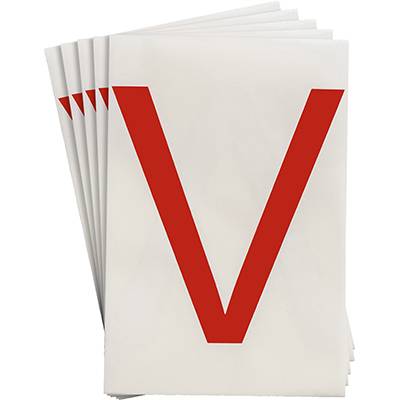 Bodenmarkierer, 'V', rot, extra stark klebend rückstandsfrei entfernbar, 152,40 mm x 203,2 mm, 20 Etiketten-0