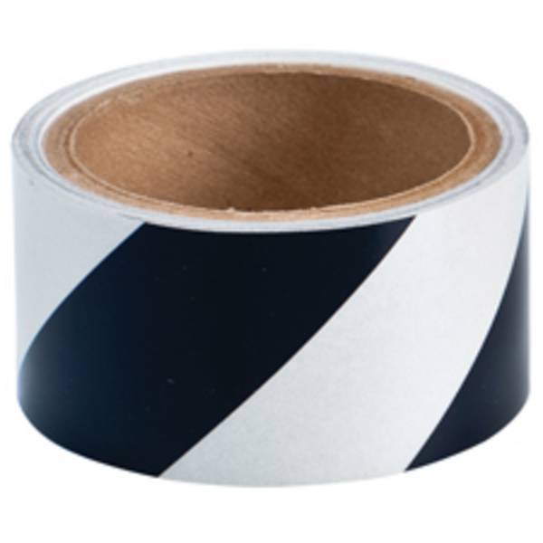 Bodenmarkierungsband, schwarz-weiß gestreift, selbstklebend, 50 mm x 4,5 m, 1 Rolle
