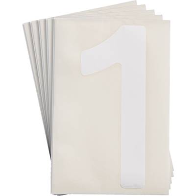 Bodenmarkierer, '1', weiß, extra stark klebend rückstandsfrei entfernbar, 152,40 mm x 203,2 mm, 20 Etiketten-0