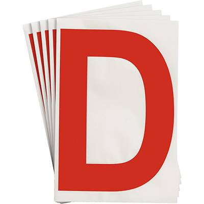 Bodenmarkierer, 'D', rot, extra stark klebend rückstandsfrei entfernbar, 152,40 mm x 203,2 mm, 20 Etiketten