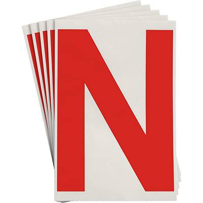 Bodenmarkierer, 'N', rot, extra stark klebend rückstandsfrei entfernbar, 152,40 mm x 203,2 mm, 20 Etiketten-0