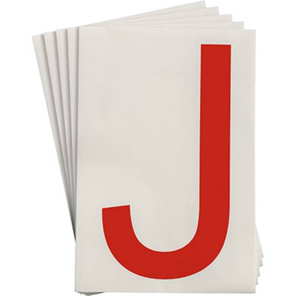 Bodenmarkierer, 'J', rot, extra stark klebend rückstandsfrei entfernbar, 152,40 mm x 203,2 mm, 20 Etiketten