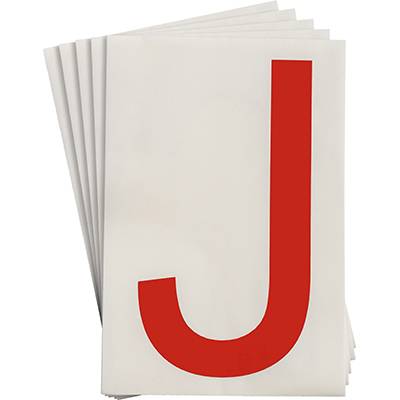 Bodenmarkierer, 'J', rot, extra stark klebend rückstandsfrei entfernbar, 152,40 mm x 203,2 mm, 20 Etiketten-0