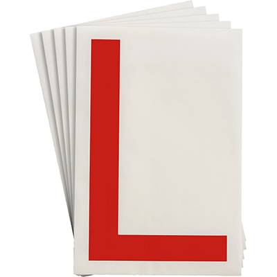 Bodenmarkierer, 'L', rot, extra stark klebend rückstandsfrei entfernbar, 152,40 mm x 203,2 mm, 20 Etiketten-0