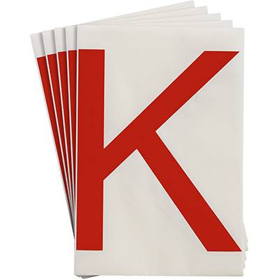 Bodenmarkierer, 'K', rot, extra stark klebend rückstandsfrei entfernbar, 152,40 mm x 203,2 mm, 20 Etiketten-0
