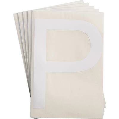 Bodenmarkierer, 'P', weiß, extra stark klebend rückstandsfrei entfernbar, 152,40 mm x 203,2 mm, 20 Etiketten-0