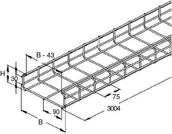 3 Mtr. Niedax C-Gitterrinne GRCI 50.050 F