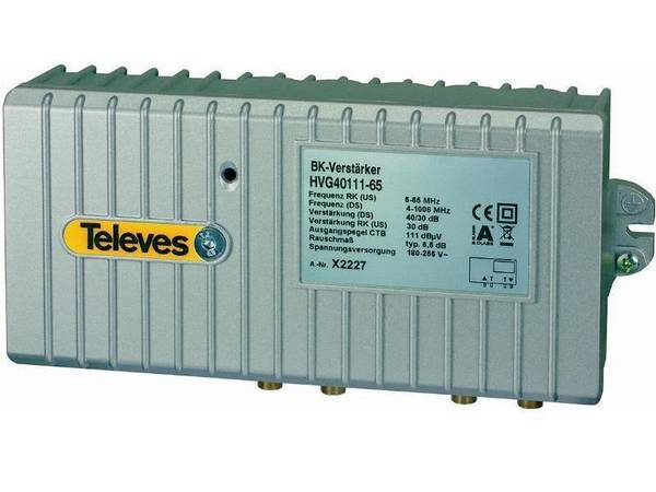 Televes BK-Verstärker Guß 40/30dB 5-1006MHz RK 30dB HVG40111-65 30 dB, 40 dB