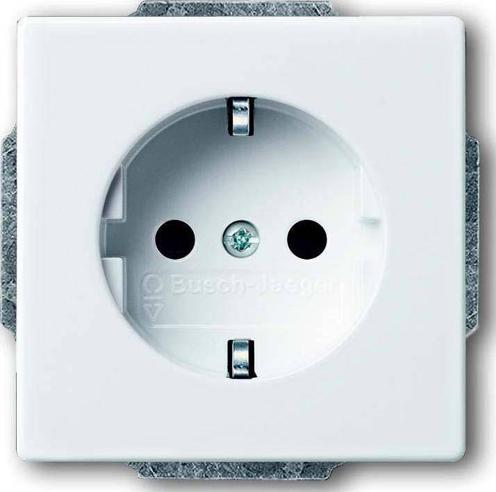 BUSCH JAEGER - Busch-Jaeger 2011-0-3725, CEE 7/3, 2P+E, Weiß, 250 V, 16 A, 71 mm-0