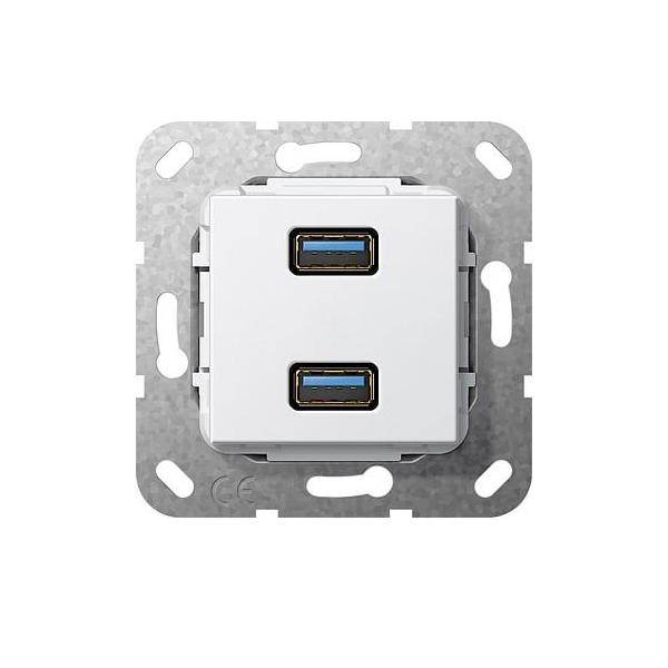 Gira UP Tragring 2xUSB A rws Kabelpeitsche 568503