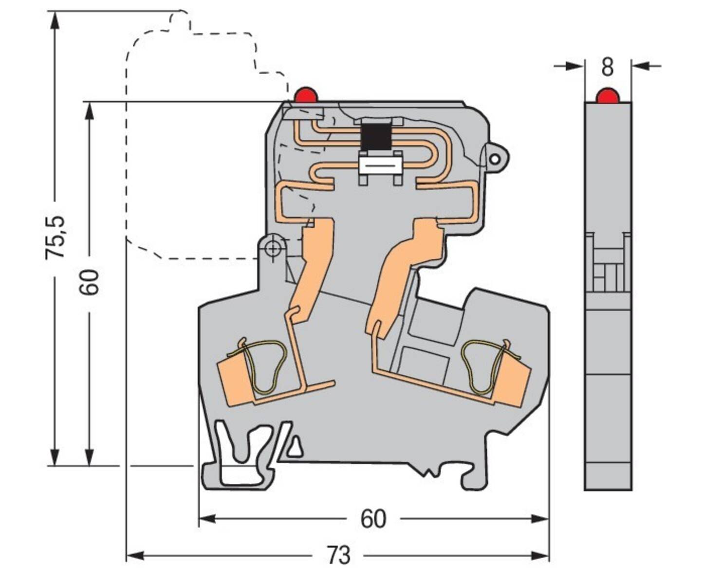 WAGO Kontakttechnik Sicherungsklemme gr 0,08-4qmm 281-611/281-54-1