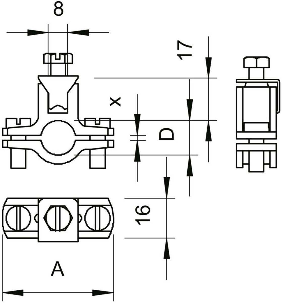 OBO Bettermann Erdungsschelle 950 Z 1 1/2-1