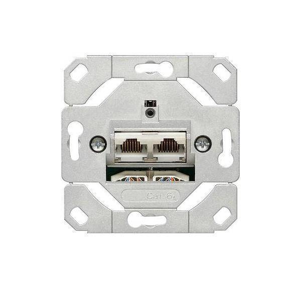 GIRA 245200, 2 x RJ-45, 6a, Metallisch, 1 Stück(e)-0