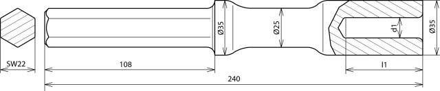 DEHN Hammereinsatz HETE20SW22VHACSTBLAN-1