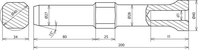 DEHN Hammereinsatz HETE25R27VHWNSTBLANK-4