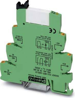 Phoenix Contact PLC-RPT- 24DC/21AU Interface Relais, 24V dc / 24V dc 24V dc, 1-poliger Wechsler DIN-Schienen 36V dc-0