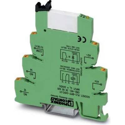 Phoenix Contact PLC-RPT- 24DC/21AU Interface Relais, 24V dc / 24V dc 24V dc, 1-poliger Wechsler DIN-Schienen 36V dc-0