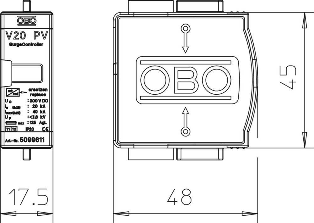 OBO Bettermann SurgeController V20-C 0-300PV-2
