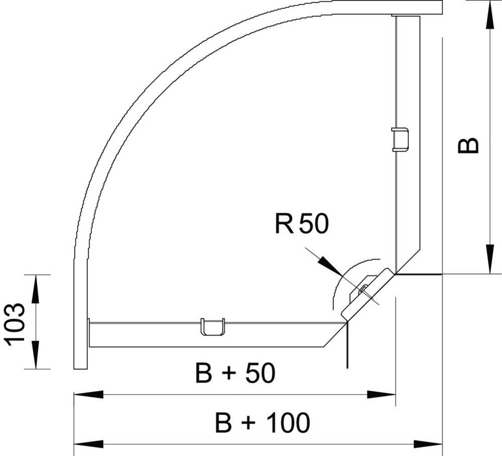 OBO Bettermann Vertr Bogen 90Gr. 110x200mm RB 90 120 FS-1