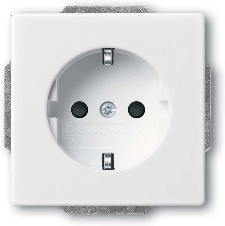 BUSCH JAEGER - 2300 EUCB-84 SCHUKO Steckdosen-Einsatz studioweiß-0