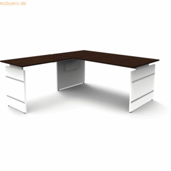 Schreibtisch Form4 180 Wangen-Gestell 180x80x68-76cm / Anbau 100x60cm wenge