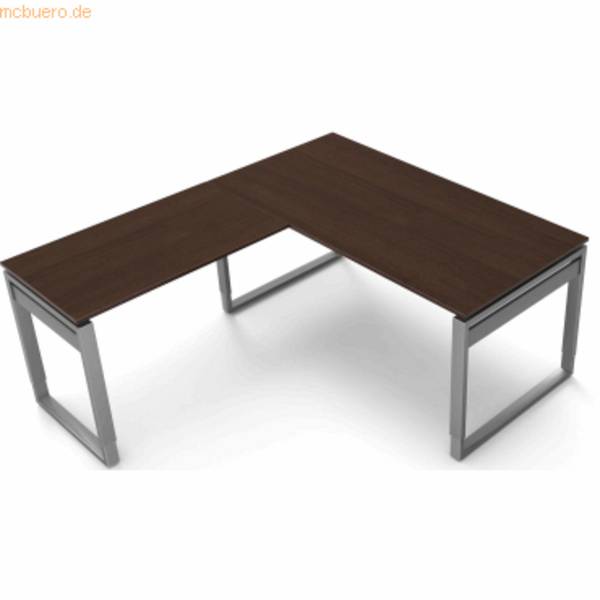 Schreibtisch Form5 160 Bügel-Gestell 160x80x68-82cm / Anbau 100x60cm wenge