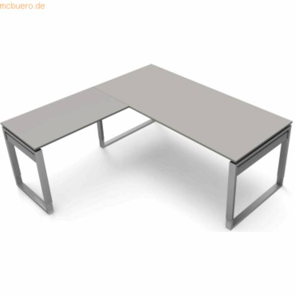 Schreibtisch Form5 180 Bügel-Gestell 180x80x68-82cm / Anbau 100x60cm grafit