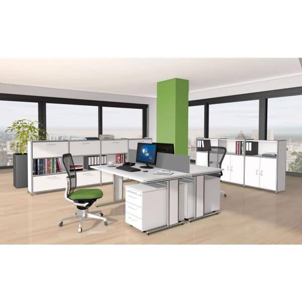 Schreibtisch Artline Holzdekor C-Fuß 160x80x68-82cm anthrazit-1