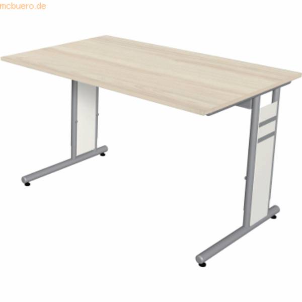 Schreibtisch Form4 C-Fuß-Gestell 120x80x68-82cm ahorn