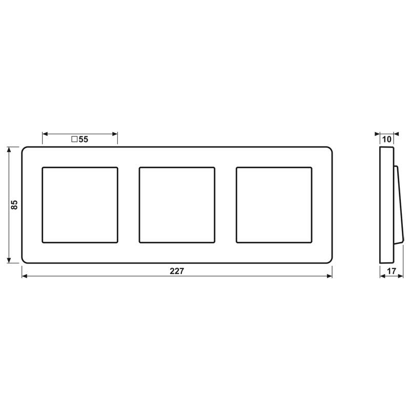 JUNG AF 583 BF WW Rahmen 3-fach waage/senkrecht AF583BFWW - Abdeckrahmen-1