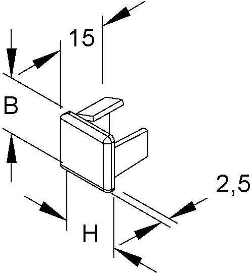 HKL E2020.3 Endstück 20X20 reinweiß RAL9010 E2020.3-1