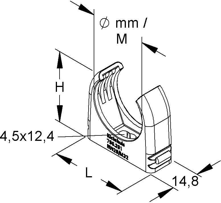 HKL RO-Clip-Rohrschelle lgr M25 796.231-2