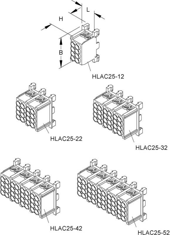 HKL Hauptleitungsabzweigklemme 2x25qmm,5pol. HLAC25-52-1