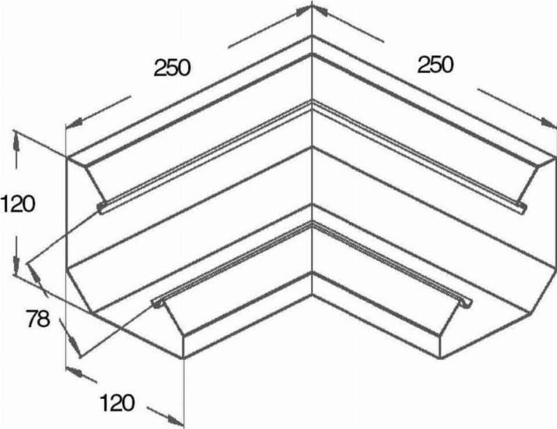 Niedax Pultkanal Inneneck PLI 120-78 R-0