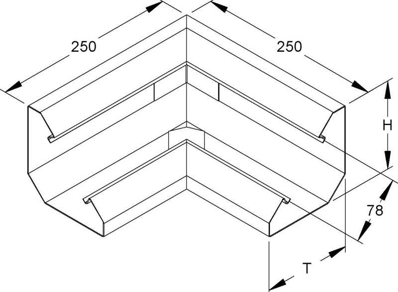 Niedax Pultkanal Inneneck PLI 120-78 R-1