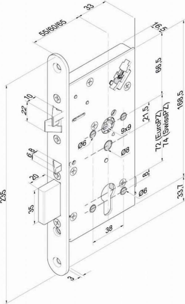Assa Abloy effeff Sicherheitsschloss 709X702 709X