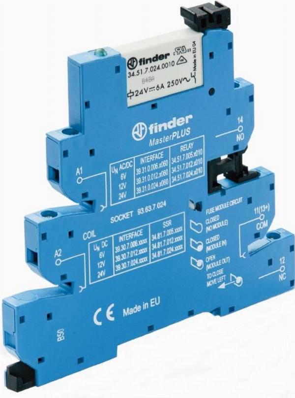 10 Stk. Finder EMR-Koppelrelais 39.31.0.006.0060