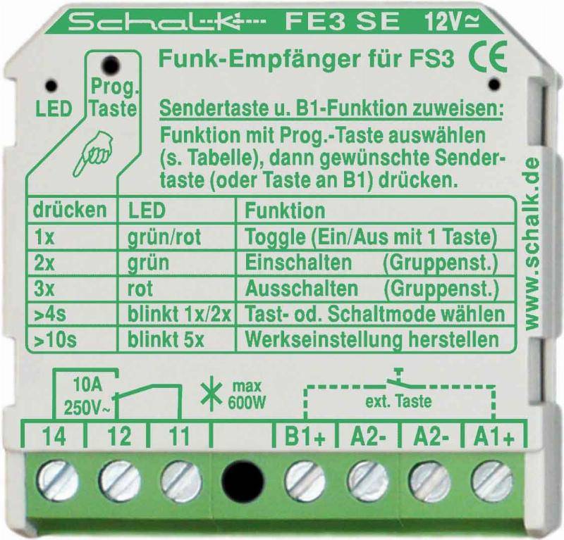 Schalk Funk-Empfängerschalter UP FE3 SE (12V UC)-0