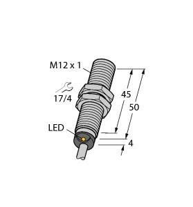 Turck Sensor Induktiv bündig NPN, Schließer BI4-M12-AN6X-1