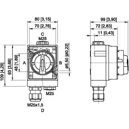 Stahl Wechselschalter 8040/11-V30-035-S-1