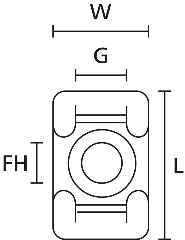 100 Stk. HellermannTyton Befestigungssockel KR8G5-1