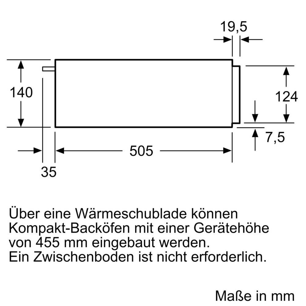Siemens MDA Wärmeschublade BI510CNR0-1