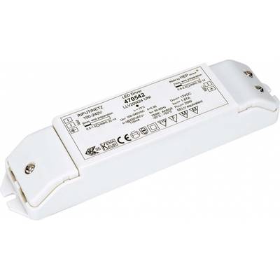 SLV 20 W, 24 V LED-Trafo  Konstantspannung 20 W 0 - 0.8 A 24 V/DC nicht dimmbar, Montage auf entflammbaren Oberflächen, 